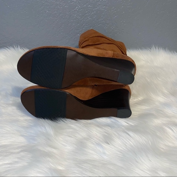 Naturalizer Crosby Tan Suede Wedge‎ Ruched Boots - Picture 10 of 16